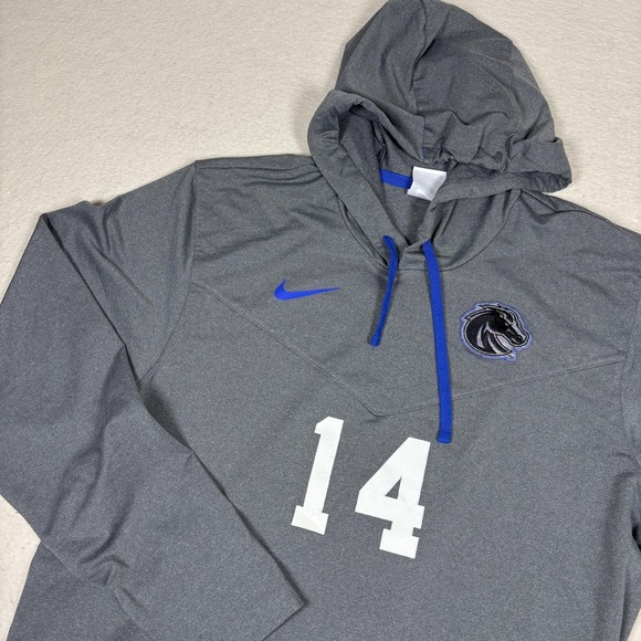 Nike Other - Nike Boise State Broncos Hoodie Performance Shirt Men L Gray Dri Fit Team Issued